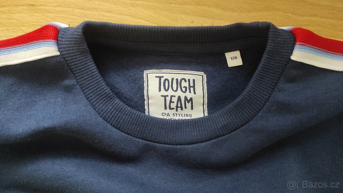 Nová modrá mikina Tough Team vel. 128 (C&A) - 2