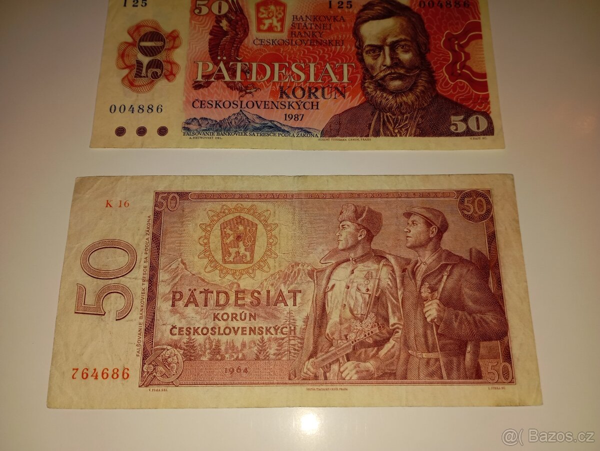 BANKOVKY 50 KČS, NEJVZÁCNĚJŠÍ VYDANÉ SÉRIE JEDNOTLIVÝCH EMIÍ - 2