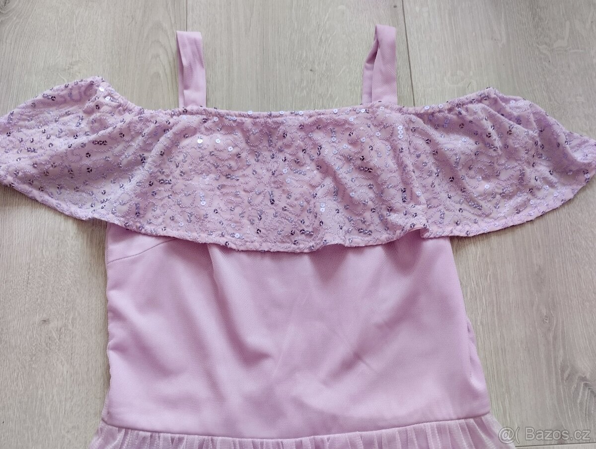 Šaty slavnostní s flitry vel.152-158 - 2