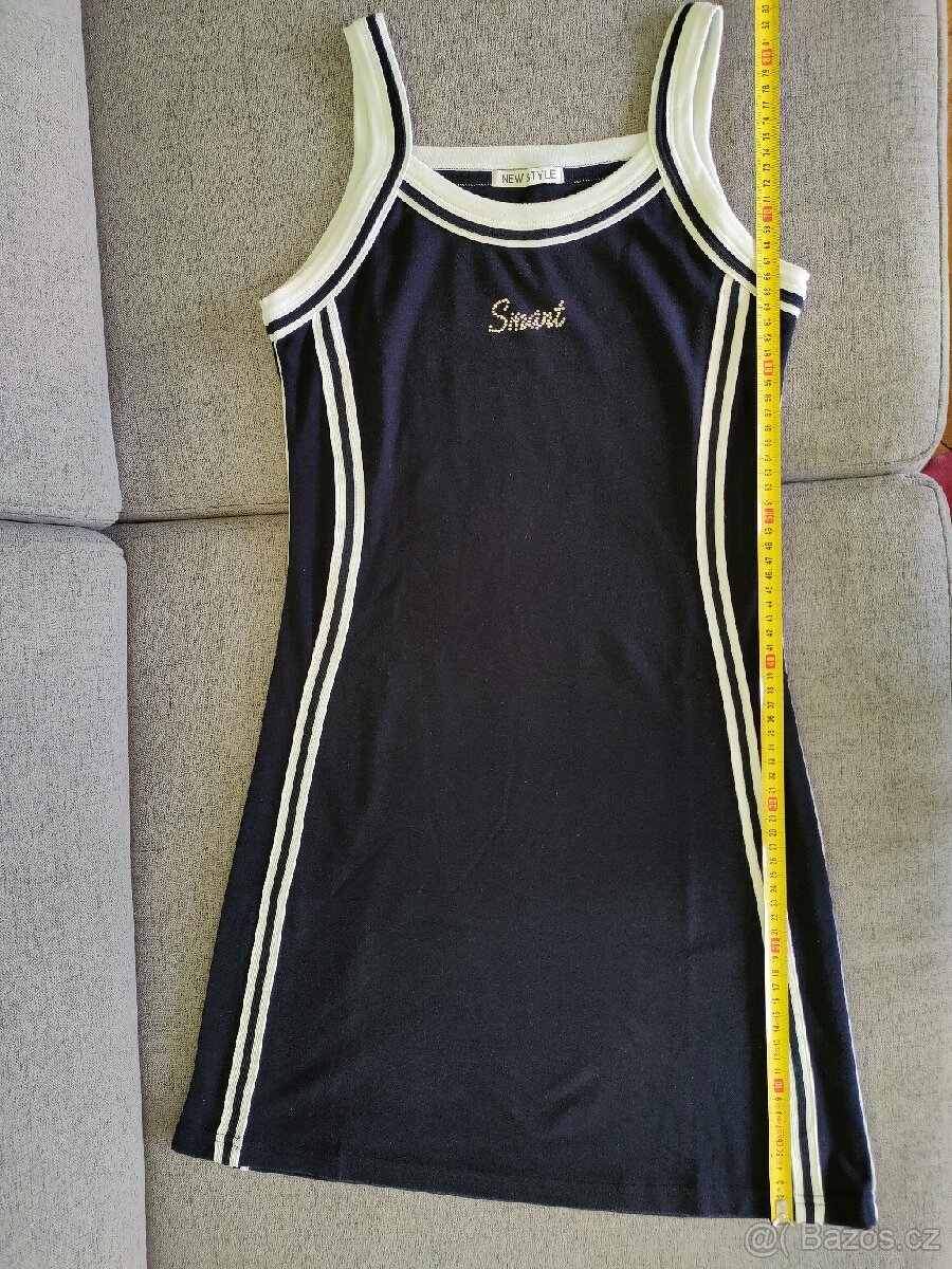 Tmavomodré bavlněné šaty - 2