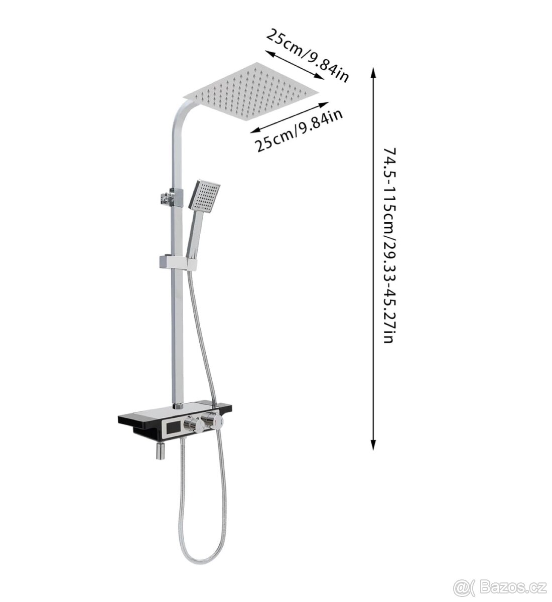 Sprchový systém, sprchová sada z nerezové oceli - 2