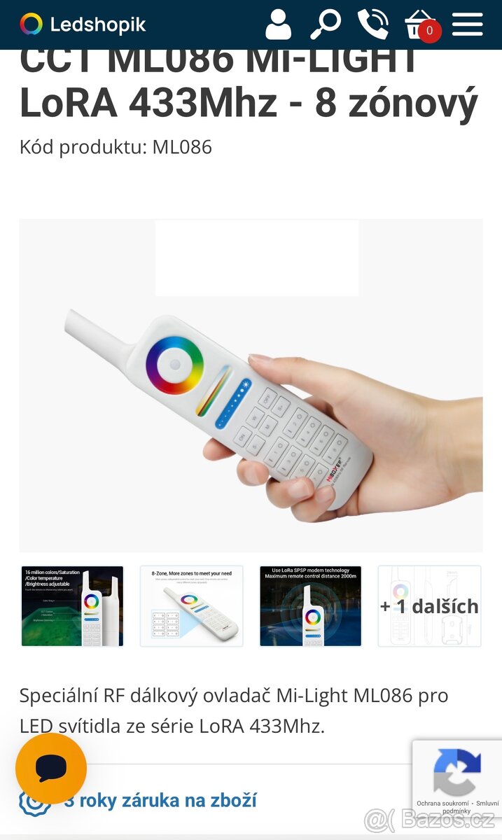 Bazénová LED světla Mi-Light UW01 RGB+CCT – 3 ks + dálkové o - 2