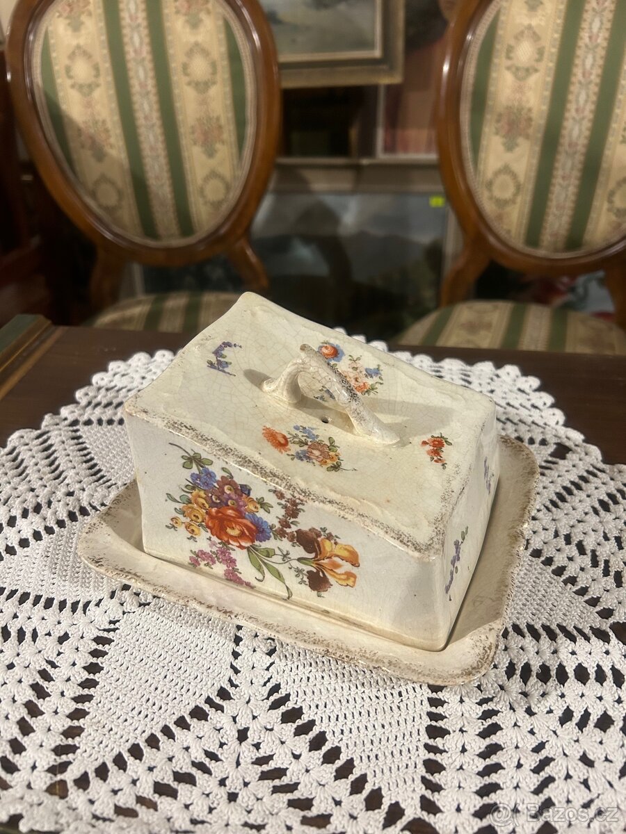 Keramická dóza na máslo ručně malovaná - 2