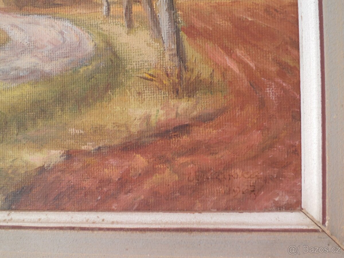 Obraz Jeřáby Vysočiny, signováno + další obrazy - 2