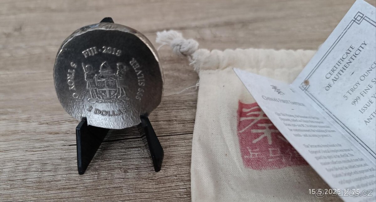 Stribrna investiční mince terracora army 5oz , 2018, antique - 2