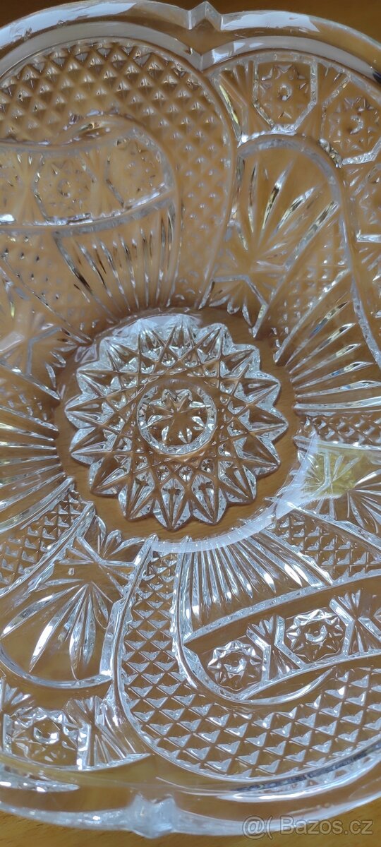 Retro mísa broušená masivní sklo - 2