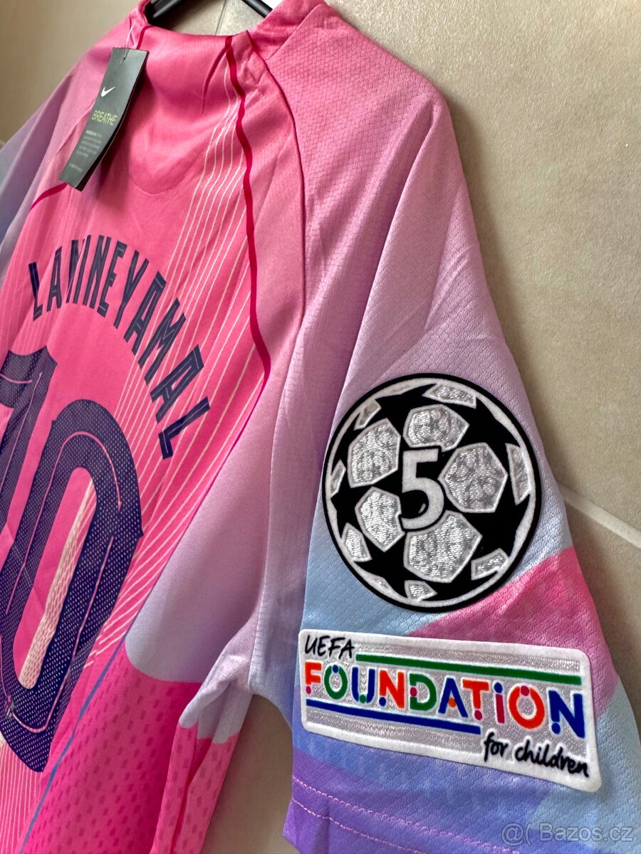 Fotbalový dres FC Barcelona růžový 90 Yamal #10 - 2