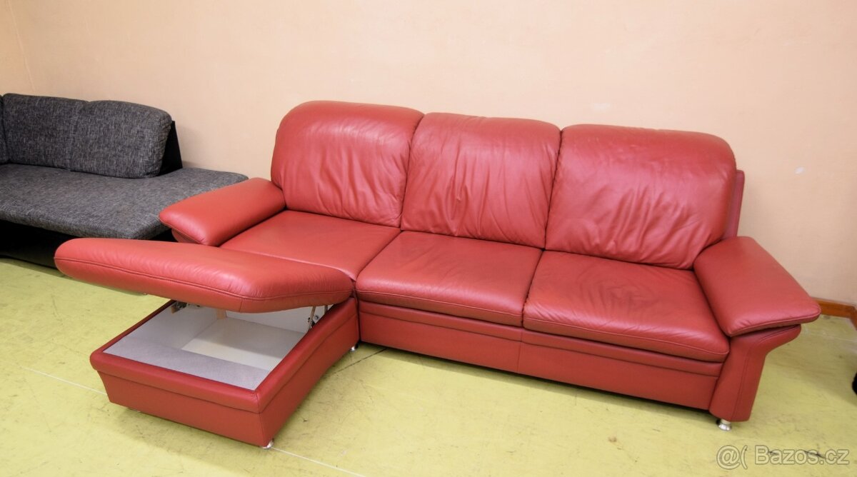 Sedací souprava rohová - kůže - SLEVA - 2