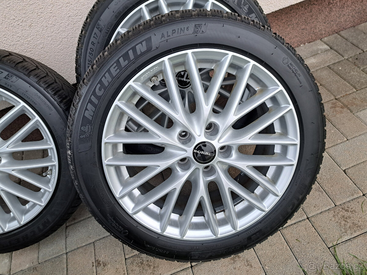 Alu kola Borbet 17" 5x112 + zimní pneu 215/50/17 - 2