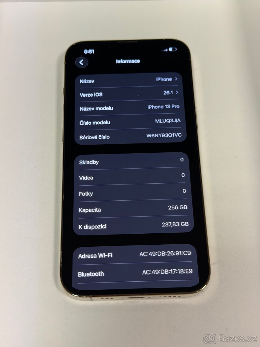 iPhone 13 Pro 256GB Gold 93% Baterie TOP Stav / Záruka - 2