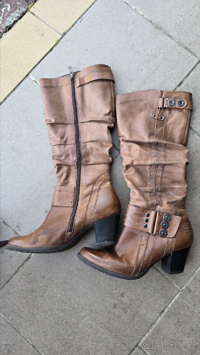 Kožené kozačky Marco Tozzi - 2