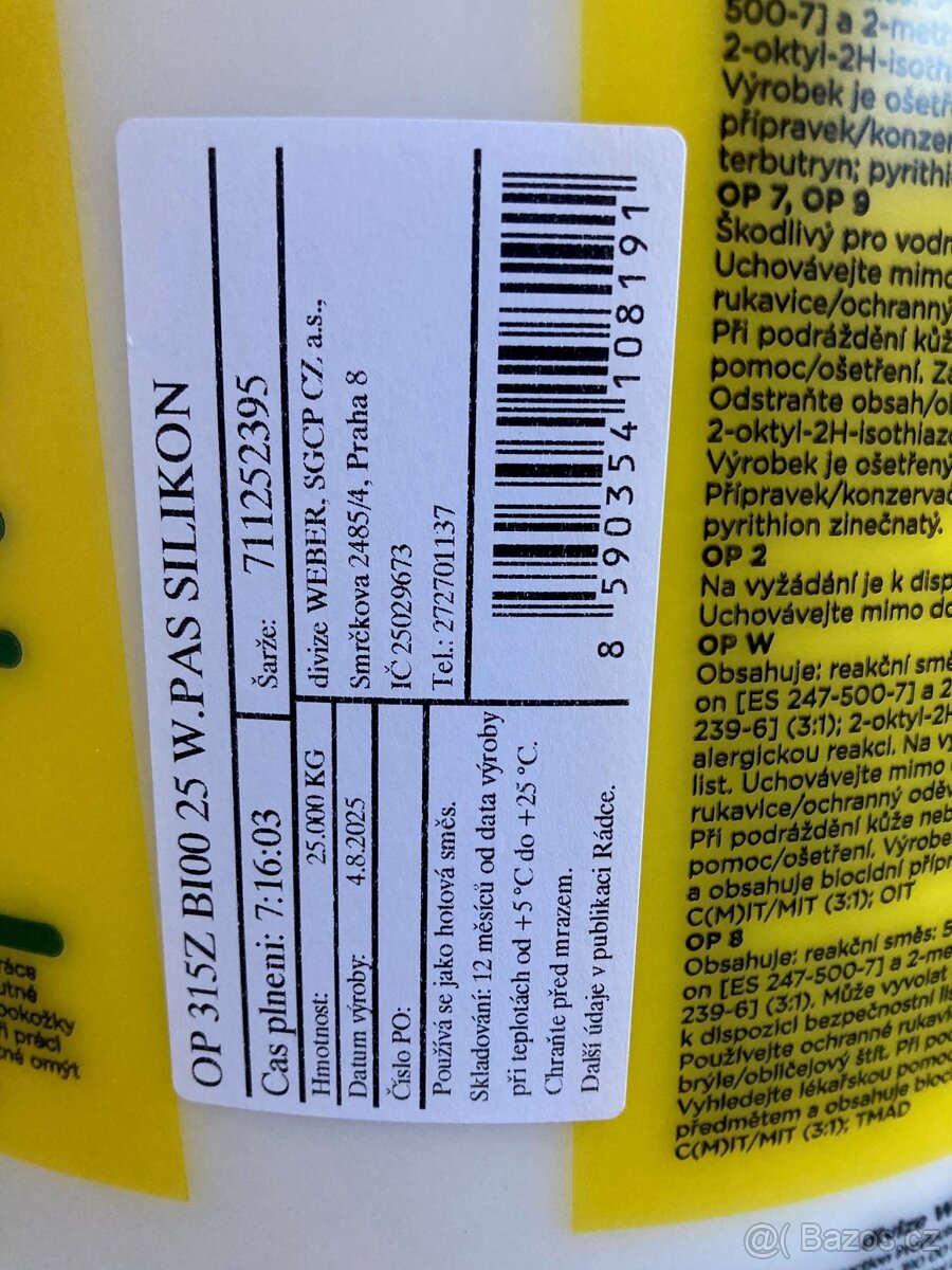 Silikonová omítka WEBER - 2