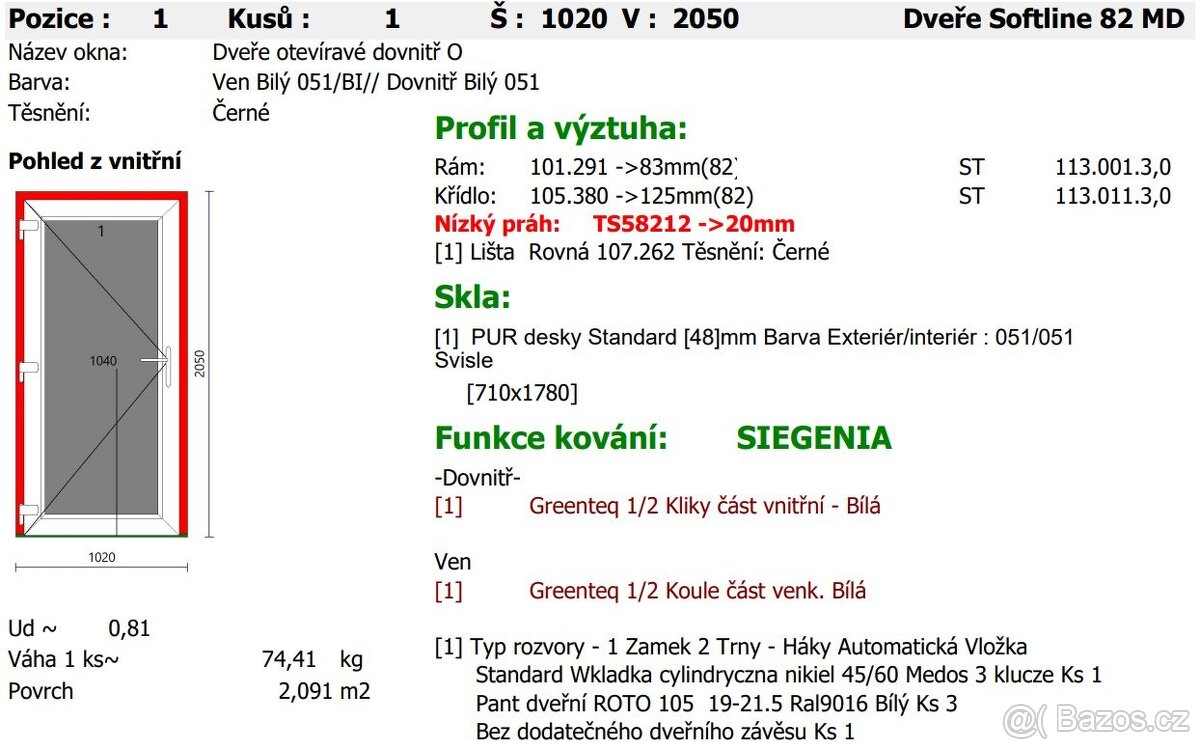 Vstupní dveře plastové, bílé - 2