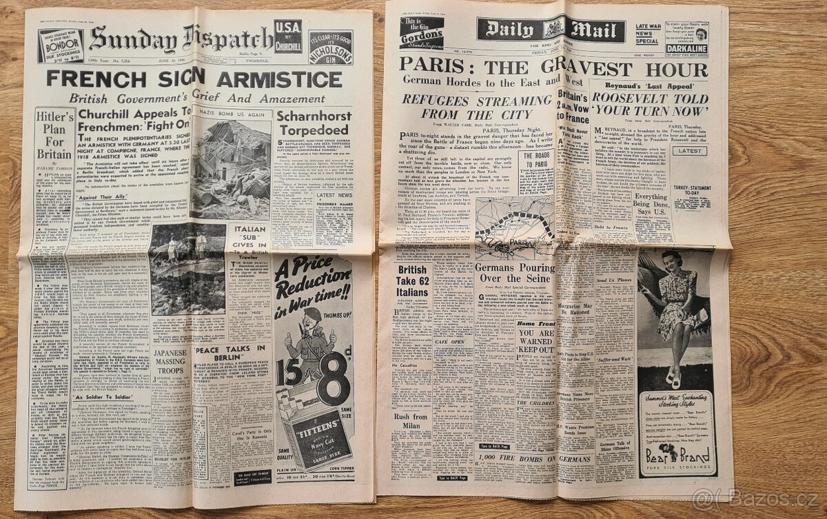 Historické anglické noviny - 2