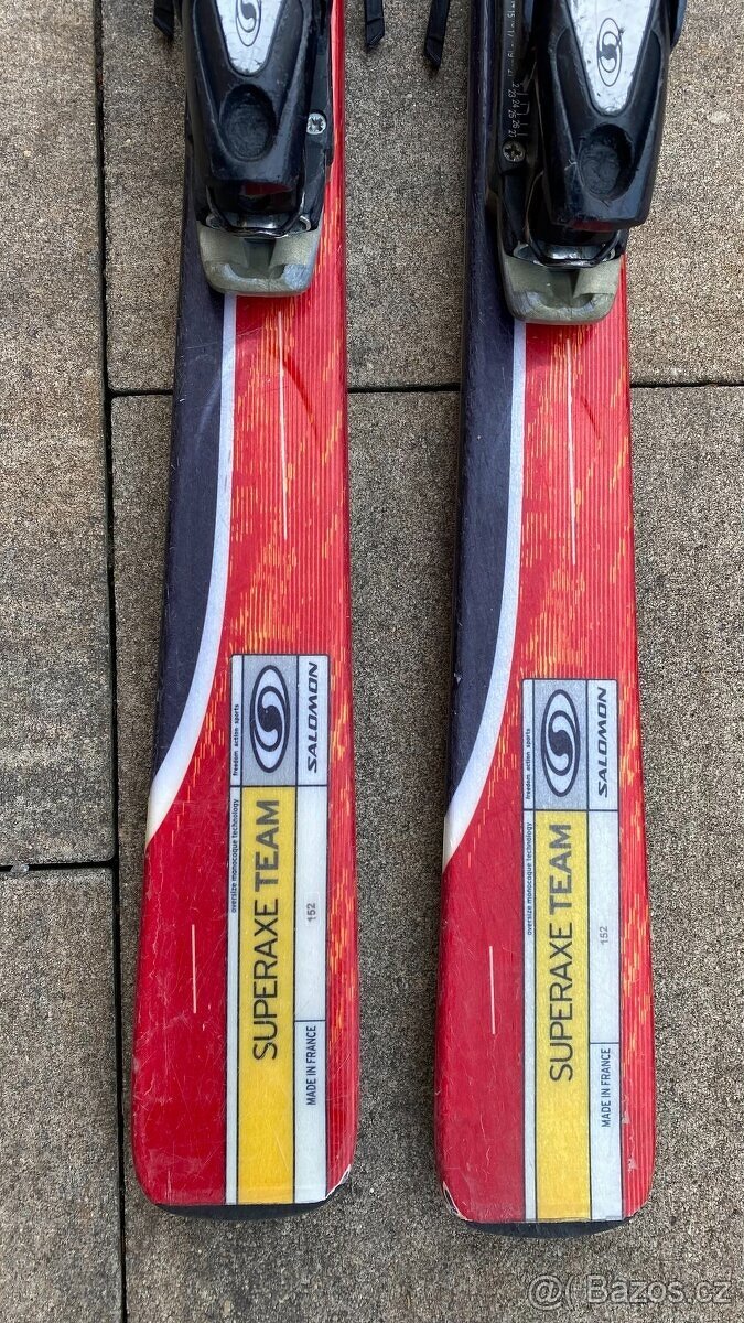 Lyže Salomon SUPERAXE TEAM 150 cm – velmi dobrý stav - 2