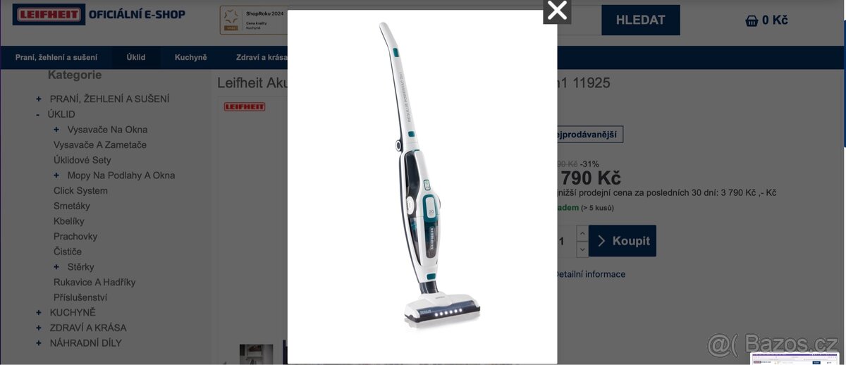 Akumulatorový vysavač Leifheit - úplně novy - 2