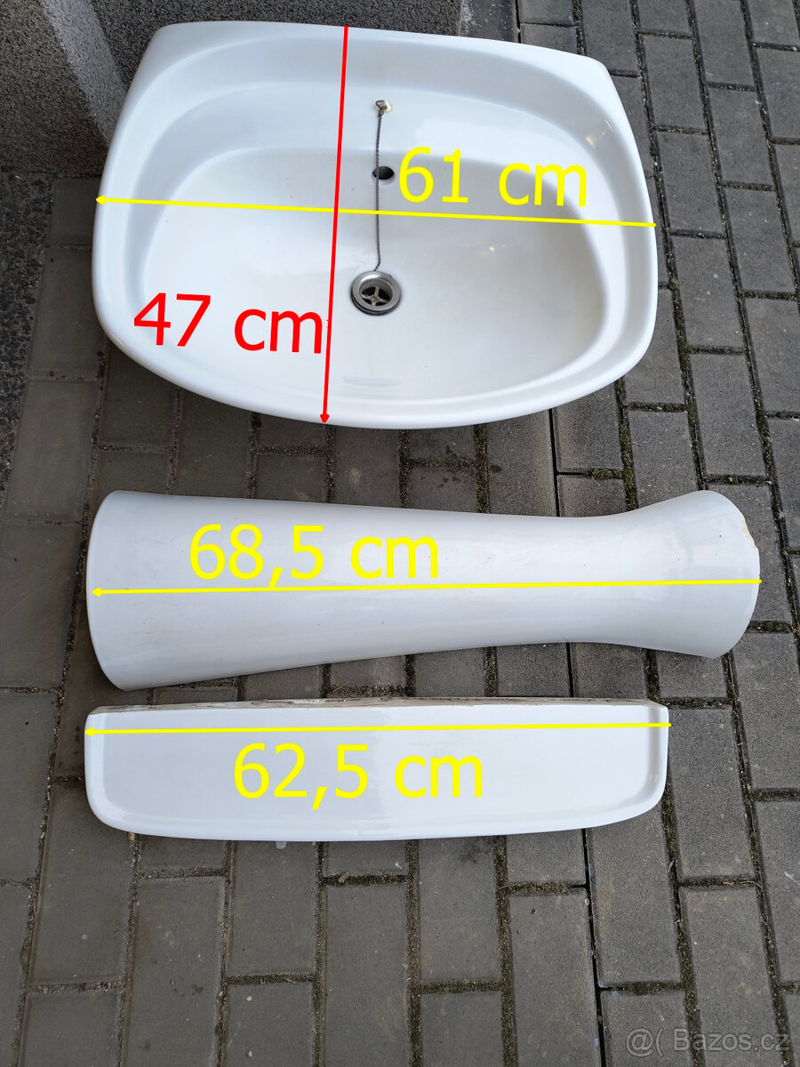Umyvadlo 61x47 cm s podstavcem a poličkou - 2