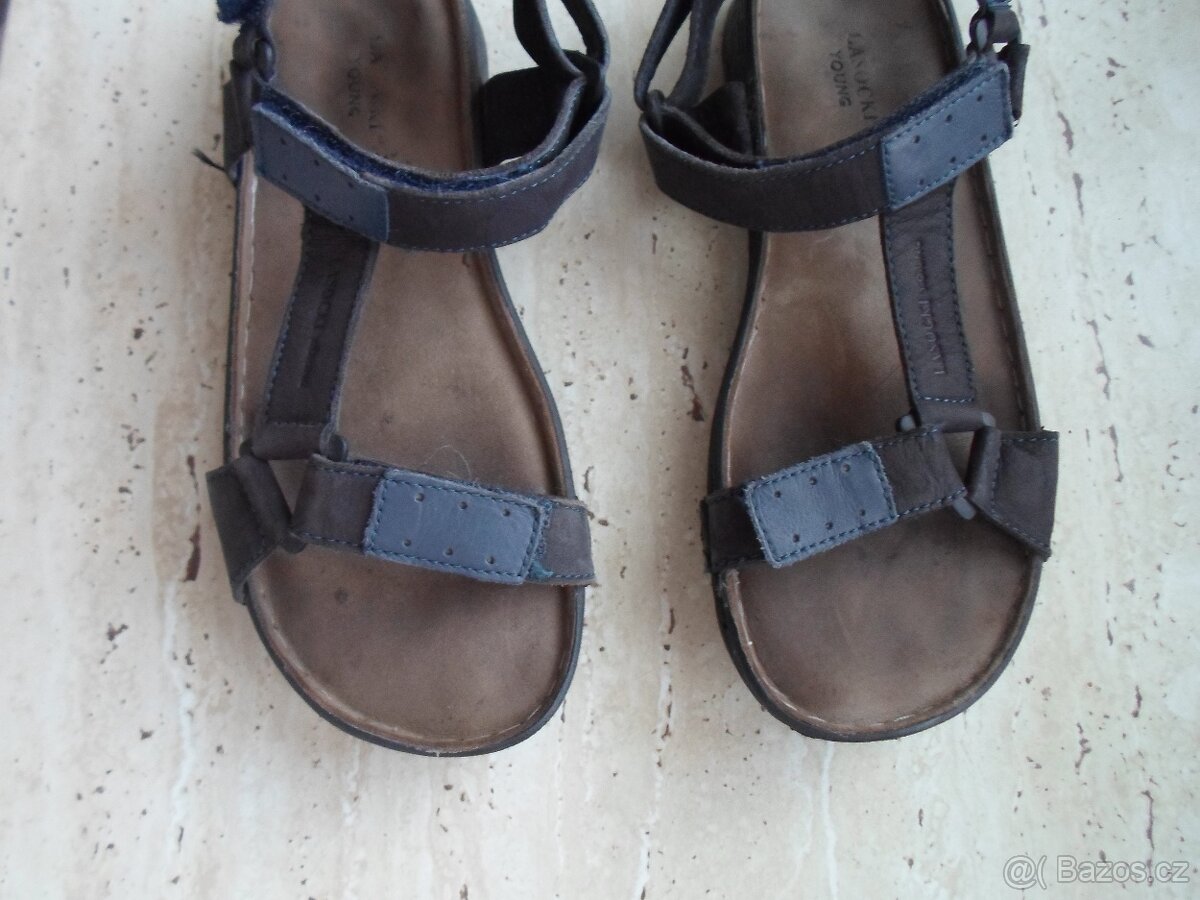 Modré boty sandály kožené - 35 - 2