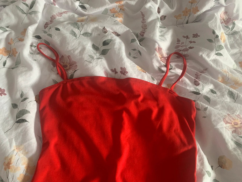 Červené šaty na ramínka vel. S - 2