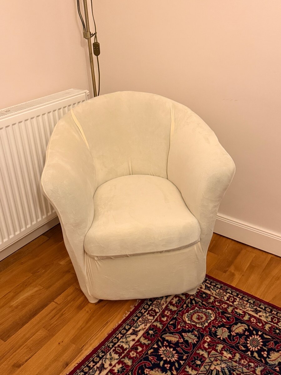 Potah na křesílko - krémové - 2