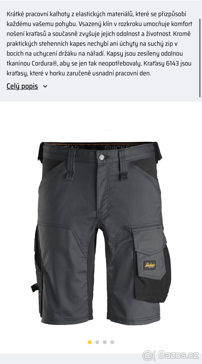 Pracovní kraťasy Snickers workwear nenošené - 2