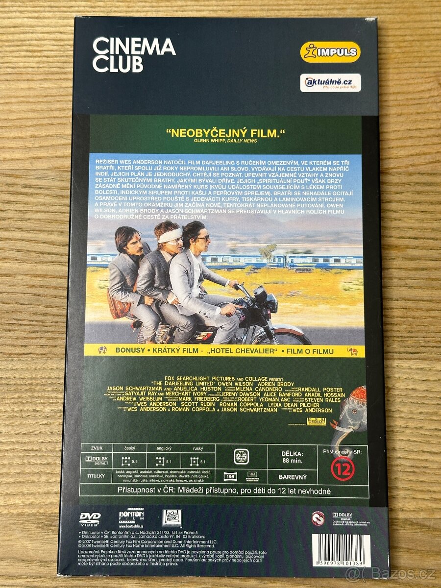 DVD Darjeeling s ručením omezeným, CZ dabing i titulky, TOP - 2