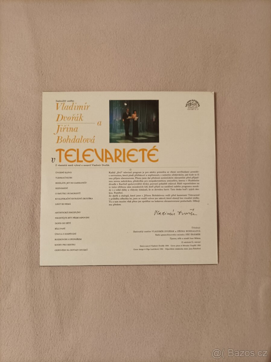 1xLP - TELEVARIETÉ (Vladimír DVOŘÁK + Jiřina BOHDALOVÁ) - 2