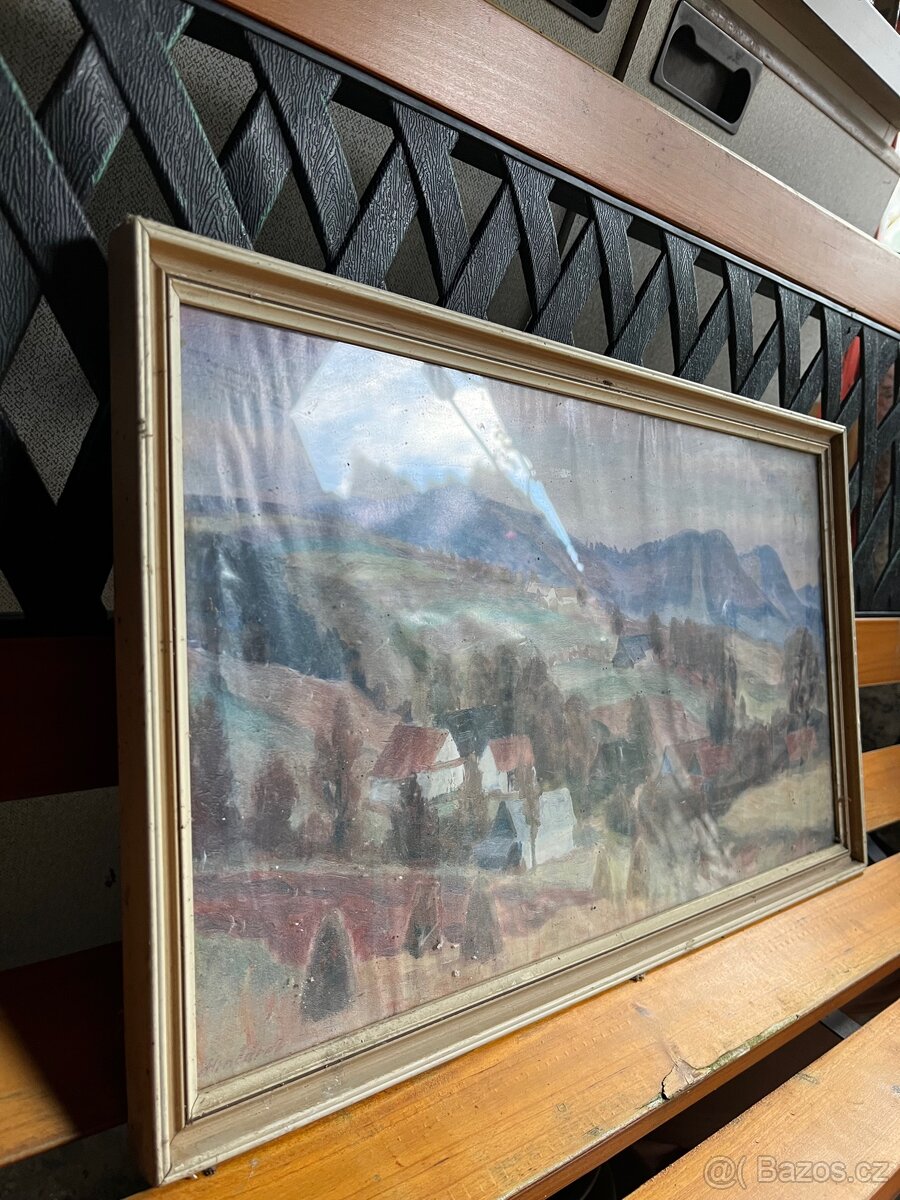 Starý Obraz Horská Vesnice 2– Sign. Z. Janda - 2