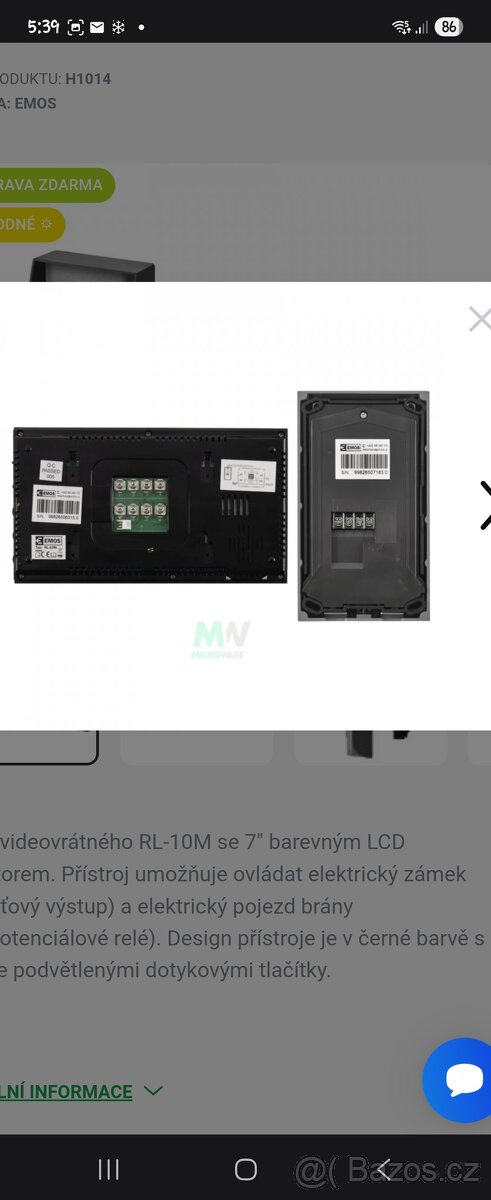 Domácí Videotelefon lcd 2x. - 2