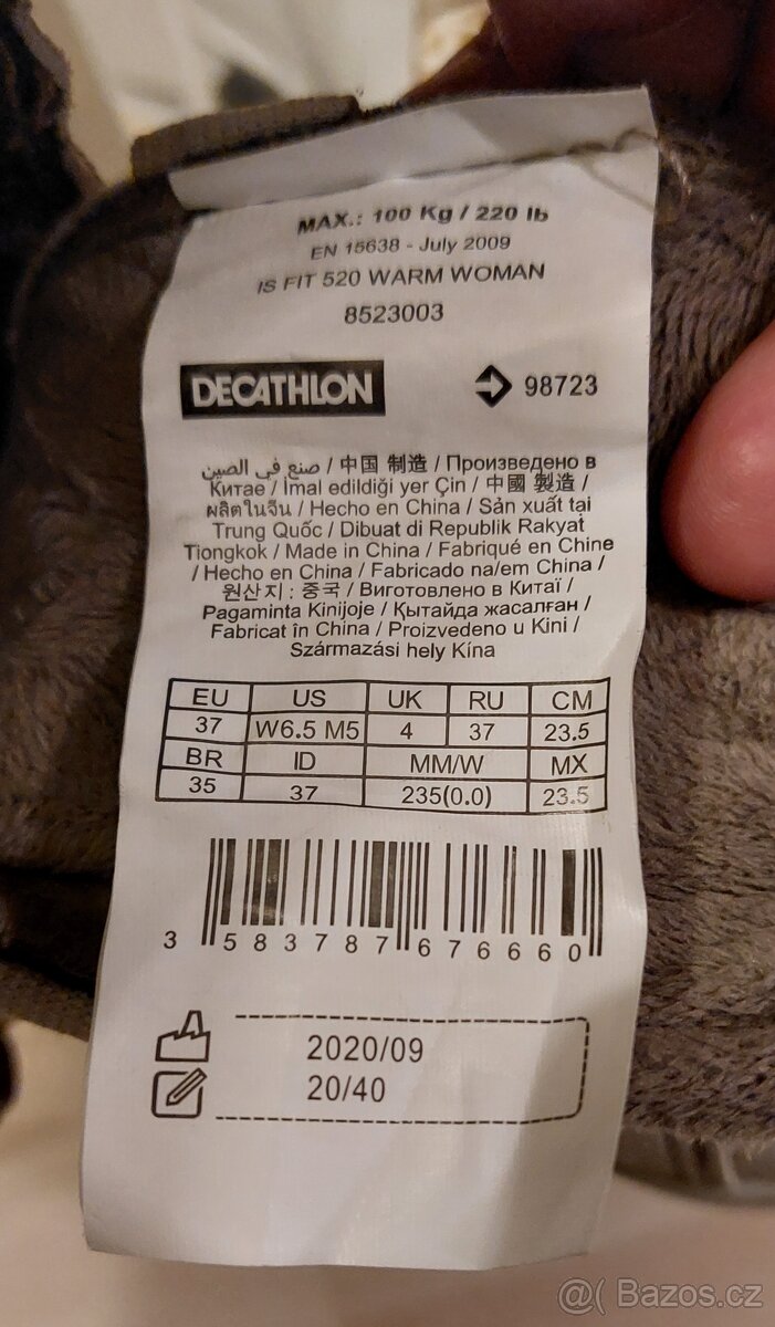 Prodám dívčí brusle Decathlon, velikost 37 (EU) - 2