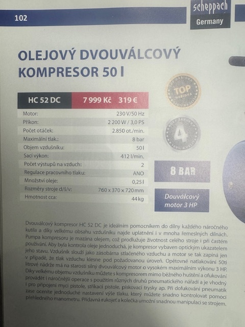 Kompresor Scheppach HC 52DC - 2