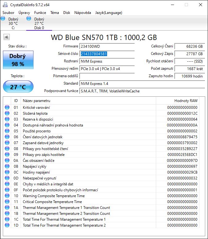 NVMe SSD WD Blue SN570 1TB - 2