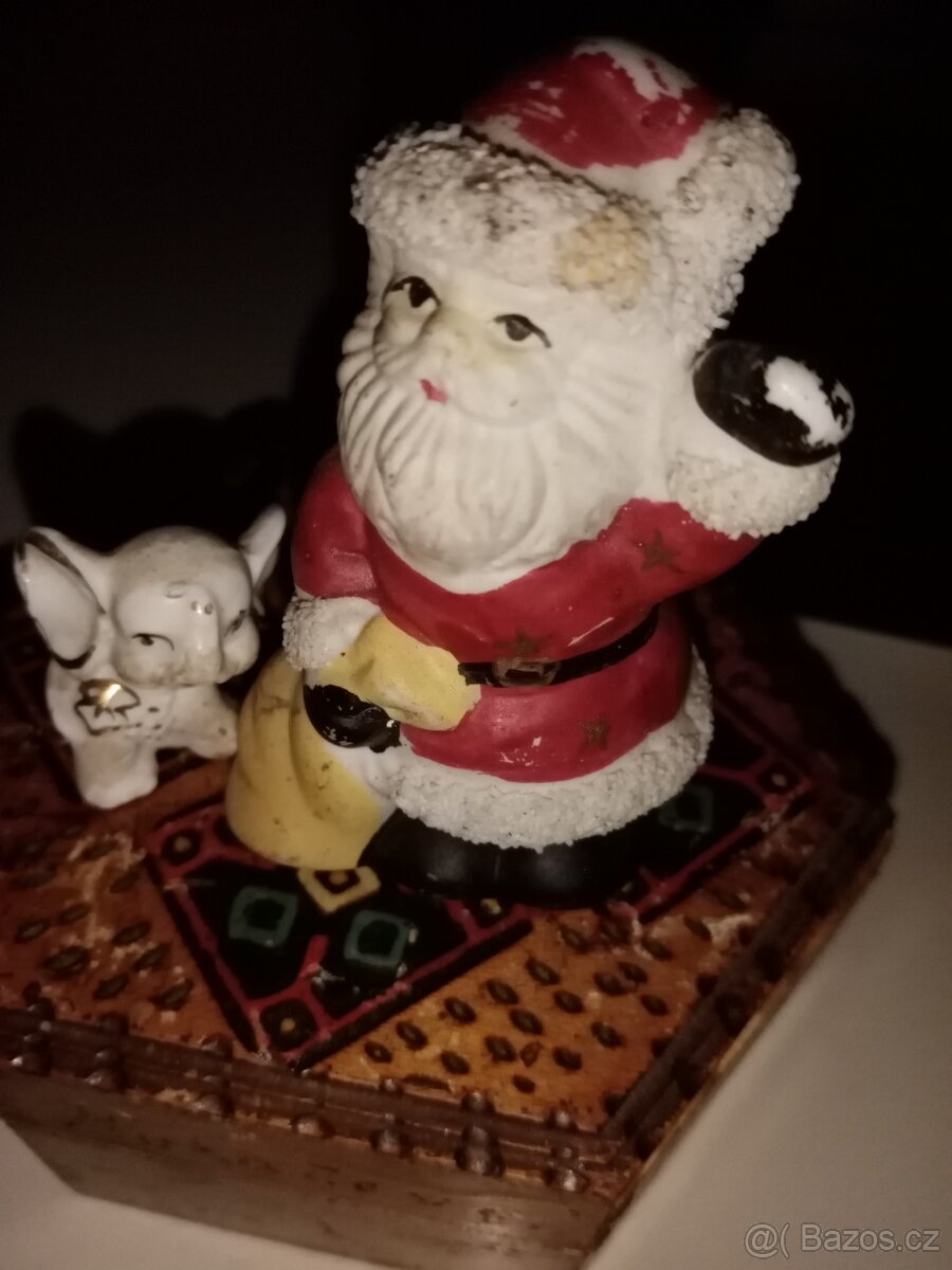 Stará šperkovnice santa a malé slunatko Retro - 2