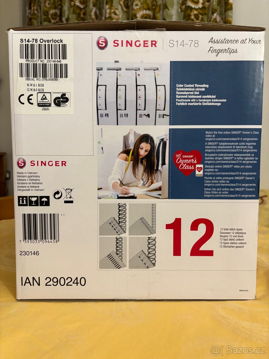Overlock šicí stroj SINGER S14-78 - 2