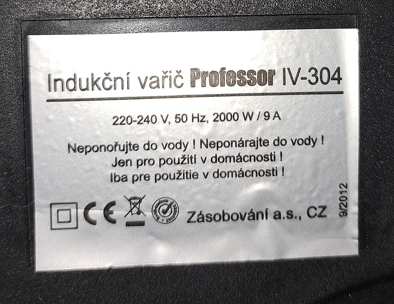 Indukční vařič. - 2