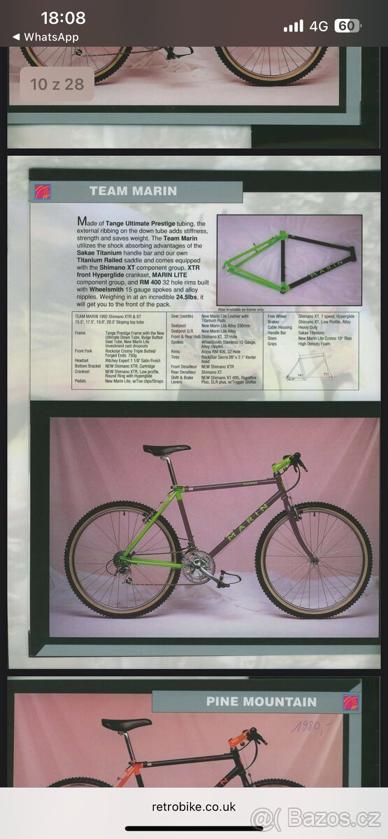 Prodám kolo Marin Eldridge Grade 1992 pěkný stav - 2