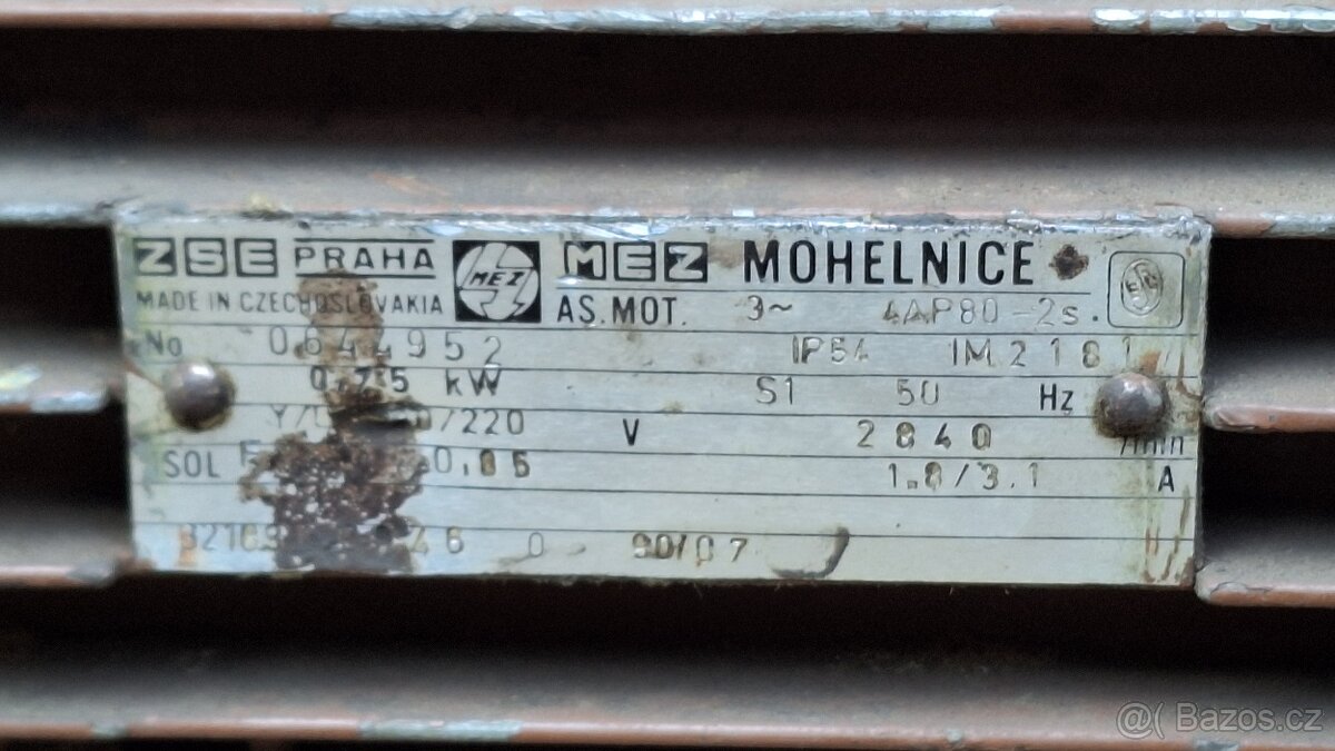 Elektromotor 0,75 kW; 2840 ot./min. - 2