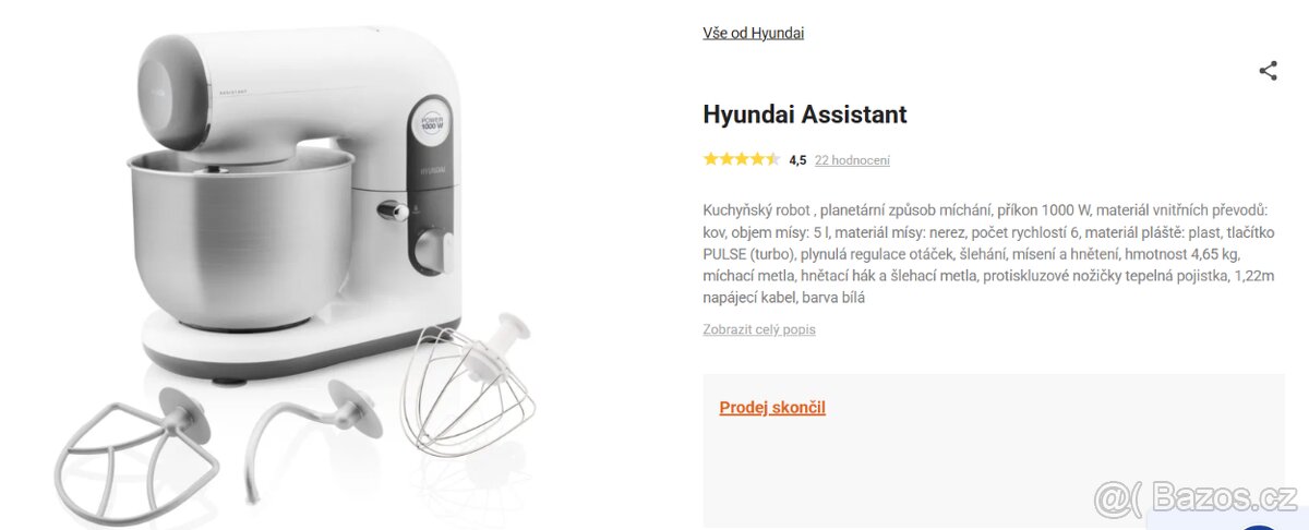 Kuchynský robot Hyundai Assistant - 2
