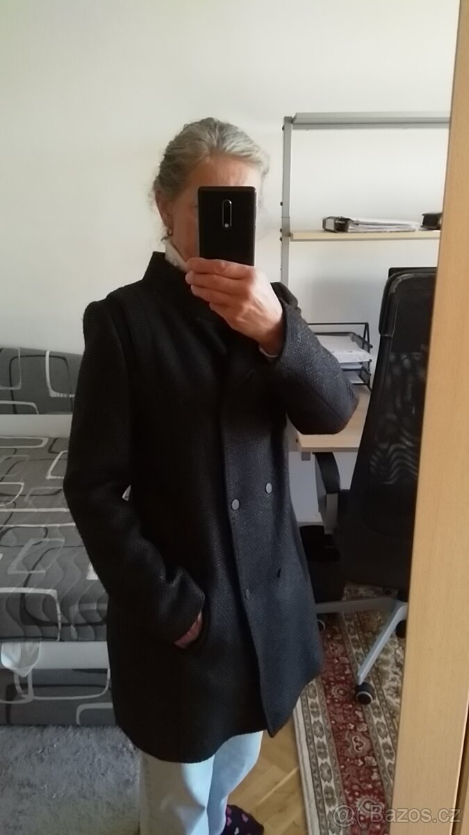 Teplý dámský 3/4 kabát z Camaieu vel. 38 - 2