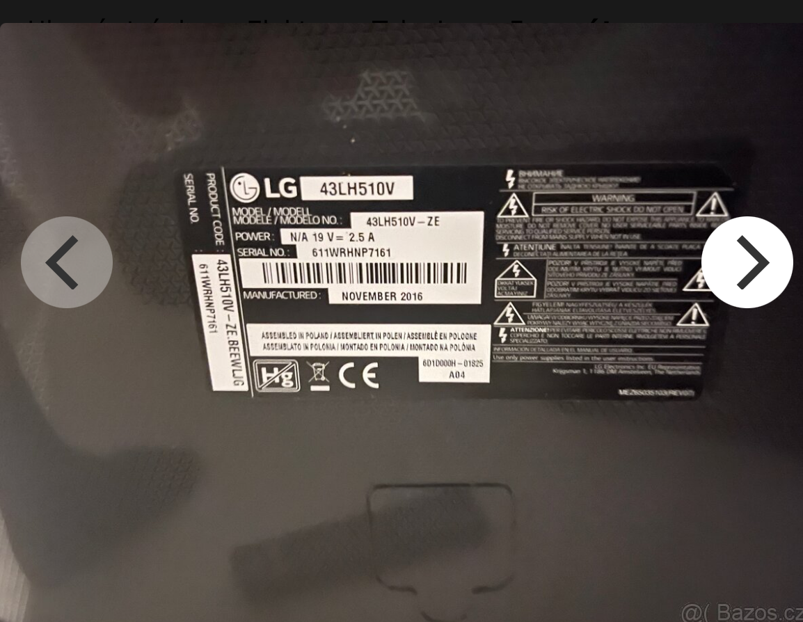 ✅ Televize LG 43LH510V | 108cm | LED | plně funkční - 2