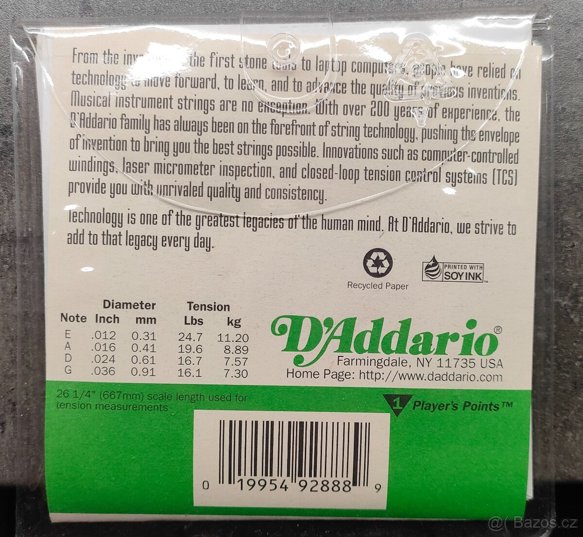 Struny pro Irish banjo EADG - 2