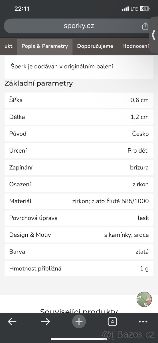 Zlaté dětské náušnice - 2