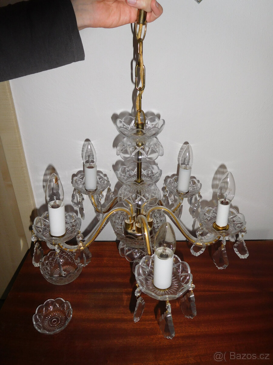 Křišťálový lustr - pětiramenný - 2