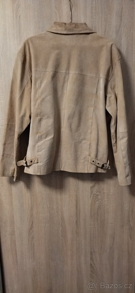 Pánská bunda, béžová, zn. James, kožená, nošená, vel. XXL - 2