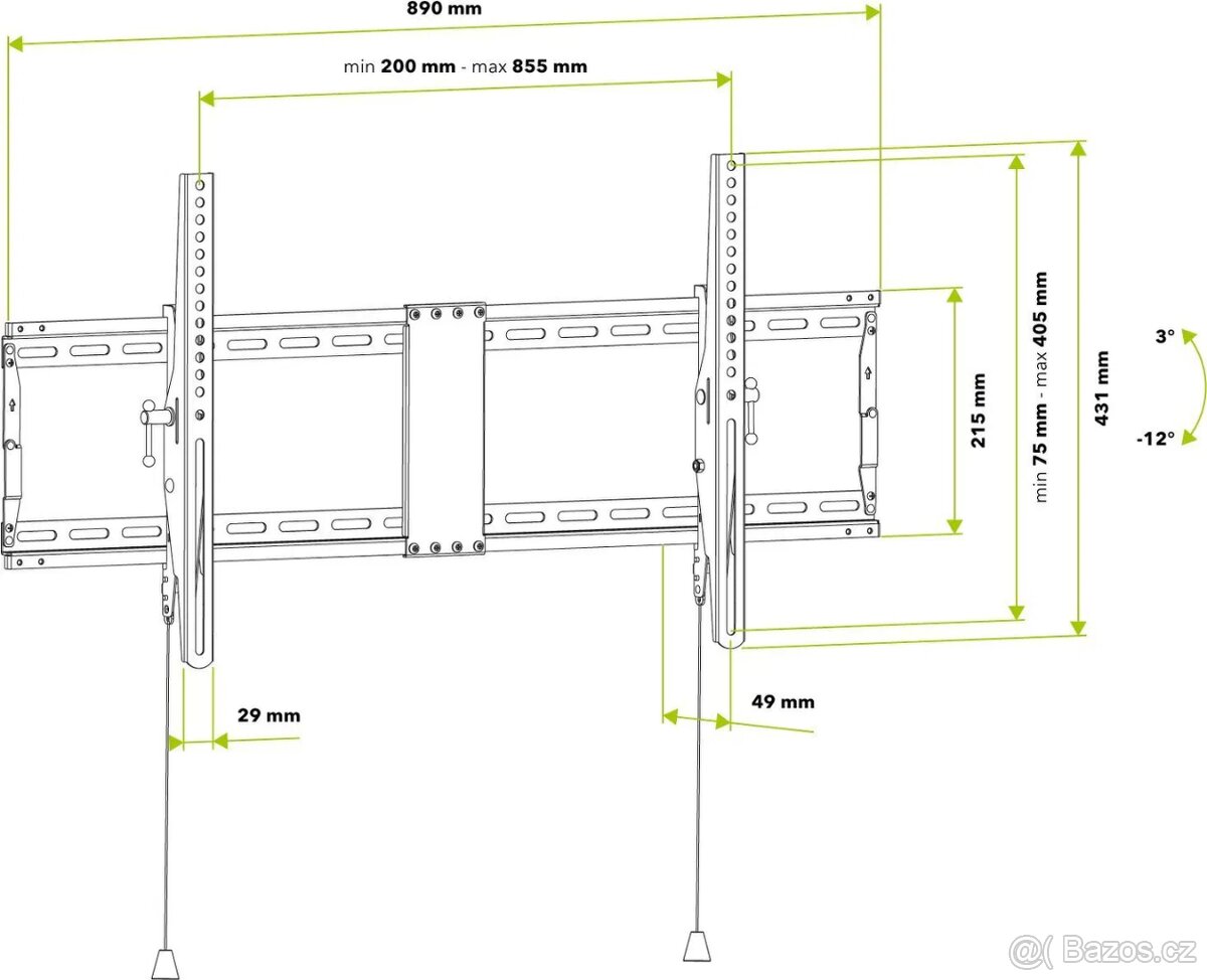 Prodám držák na TV AlzaErgo TXL05B Frame XL sklopný 43"-90 - 2