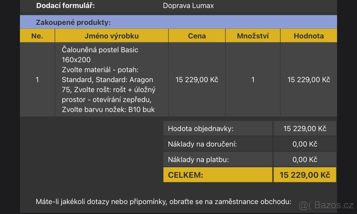 Čalouněná postel 160 -rám s čelem a úložným prostorem - 2
