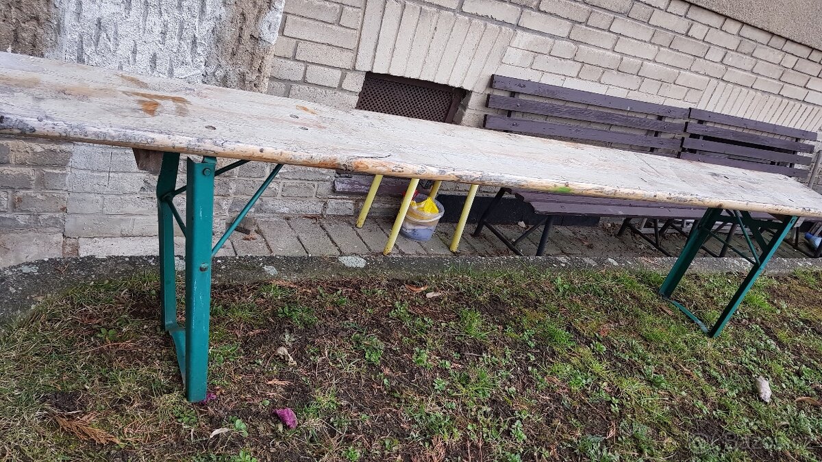 Zahradní, skládací lavice - 2