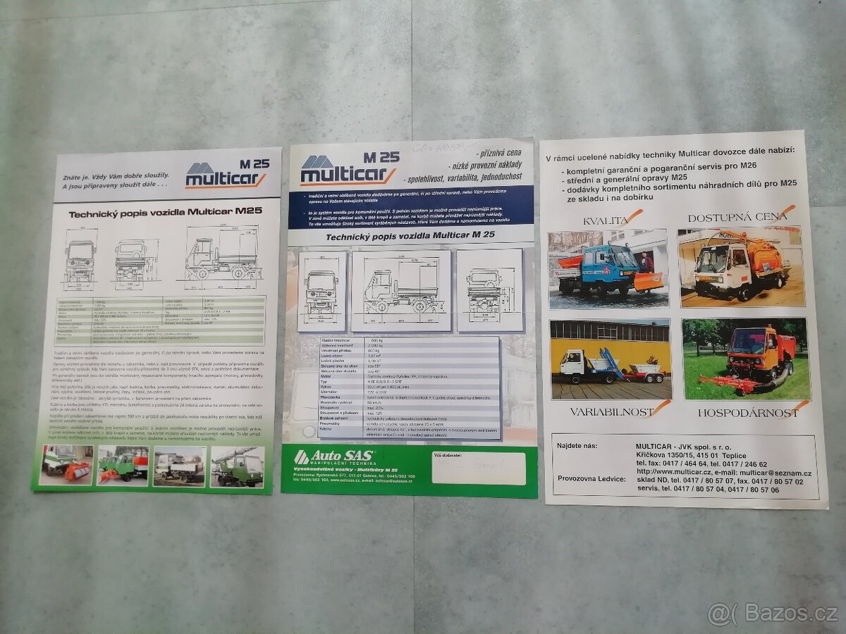 Multicar M25 - prospekty - doprava v ceně - 2