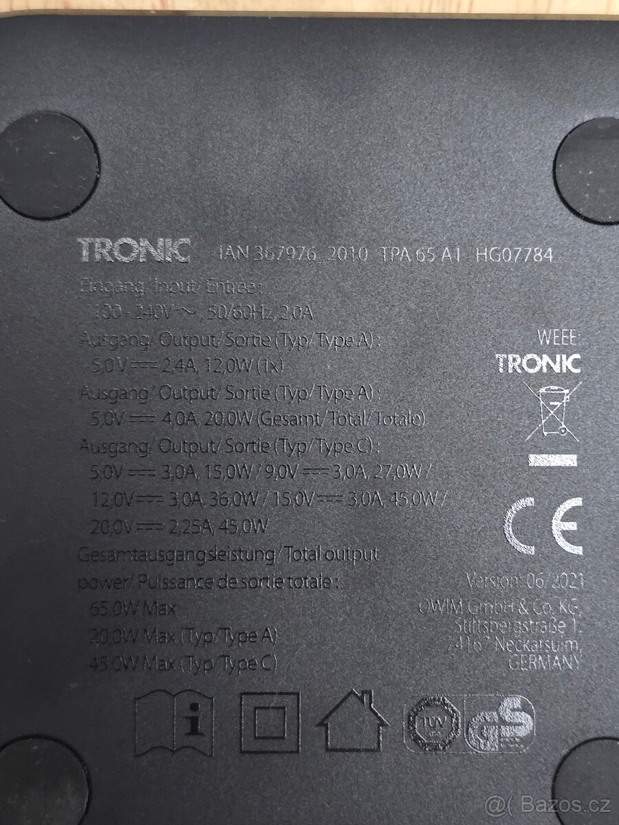 Nabíječka usb C + 3x usb A - 2