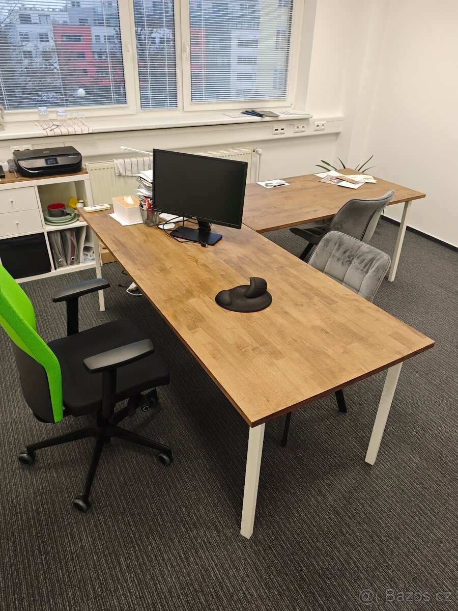 Kancelářská sestava: 2× stůl + policový díl (150×80, 200×80, - 2